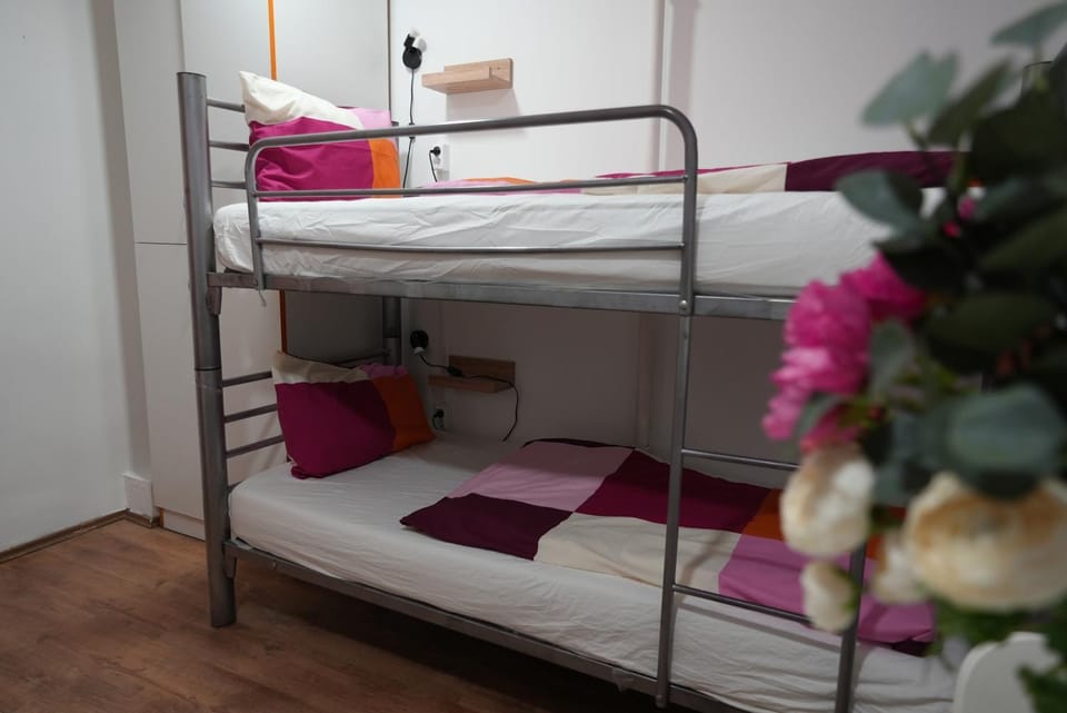 Photo of the whole room, bunk bed, wardrobe