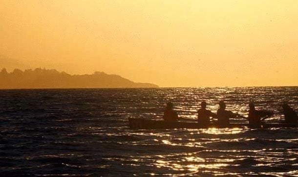 Canoeing, Sunset