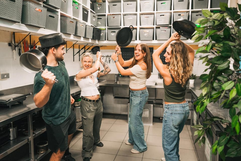 People, group of guests, kitchen