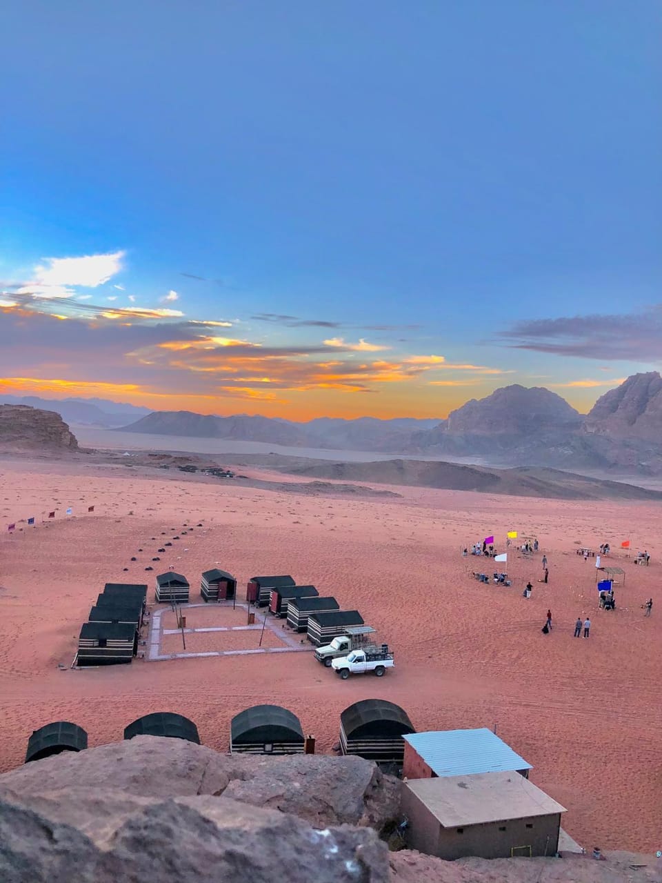 Day, Natural landscape, Mountain view, Sunset, Parking