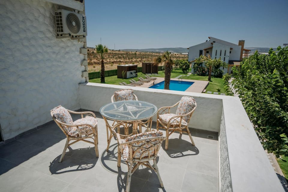 View (from property/room), Balcony/Terrace, Pool view, Swimming pool