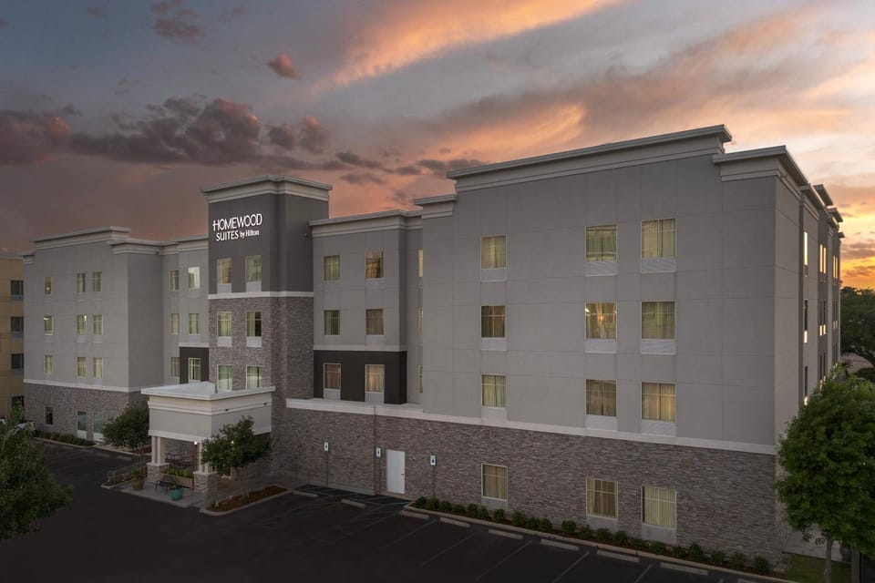 Property building, Sunset, Parking