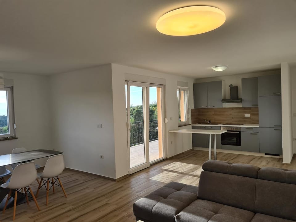 Kitchen or kitchenette, Living room, Dining area