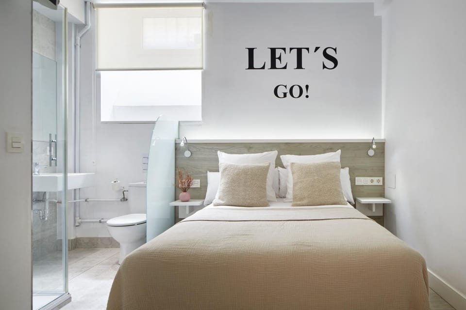 Shower, Bed, Bathroom, Bedroom