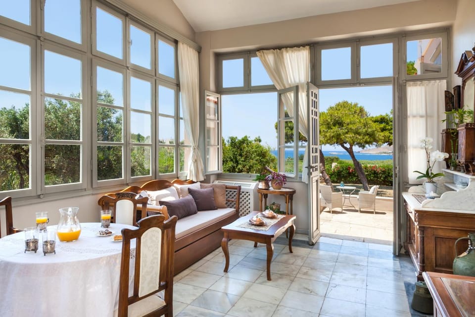 Patio, Living room, Seating area, Sea view