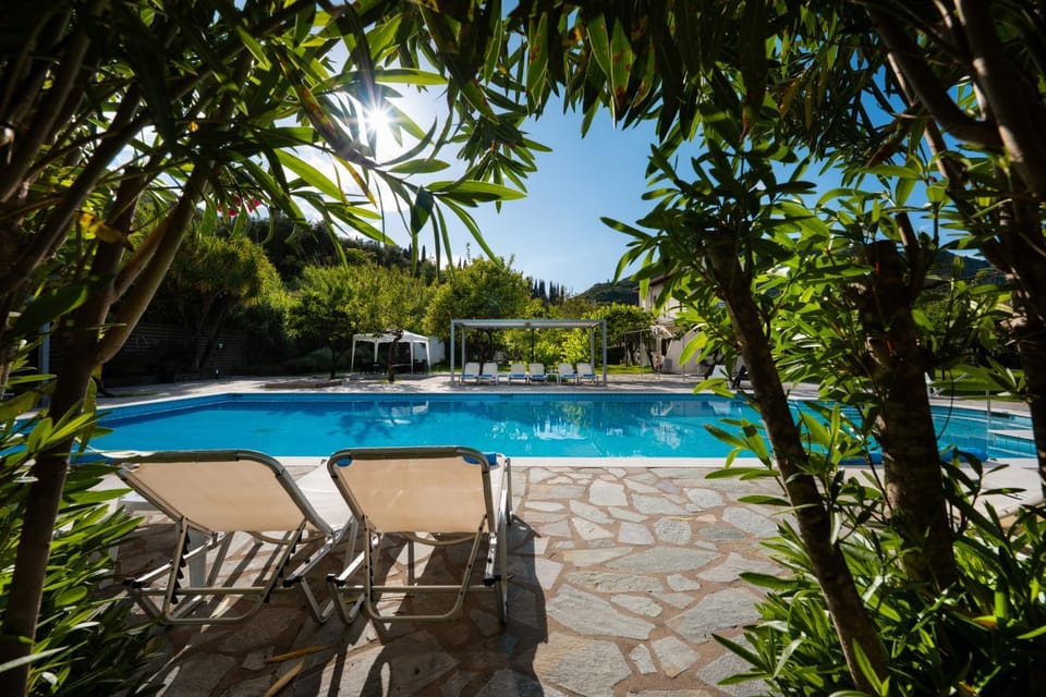 Patio, Day, Natural landscape, Garden, Garden view, Pool view, Swimming pool, sunbed