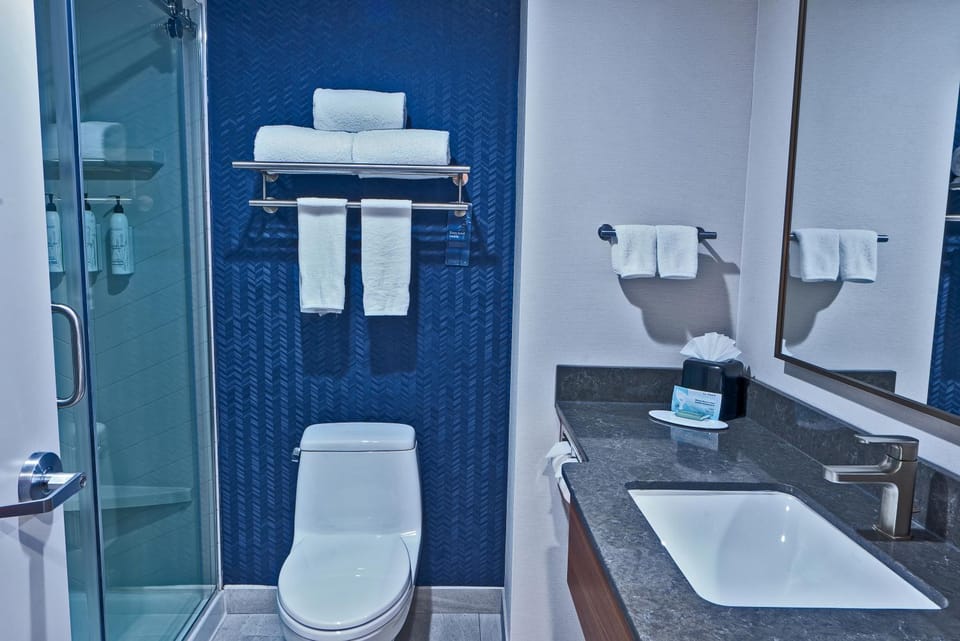 Shower, Toilet, Bathroom, towels