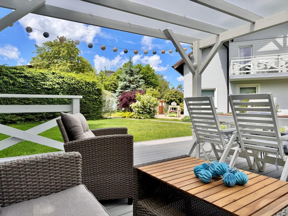 Property building, Patio, BBQ facilities, Garden, Bathroom, View (from property/room), Balcony/Terrace, Seating area, Beach, Garden view, pet friendly, pet friendly