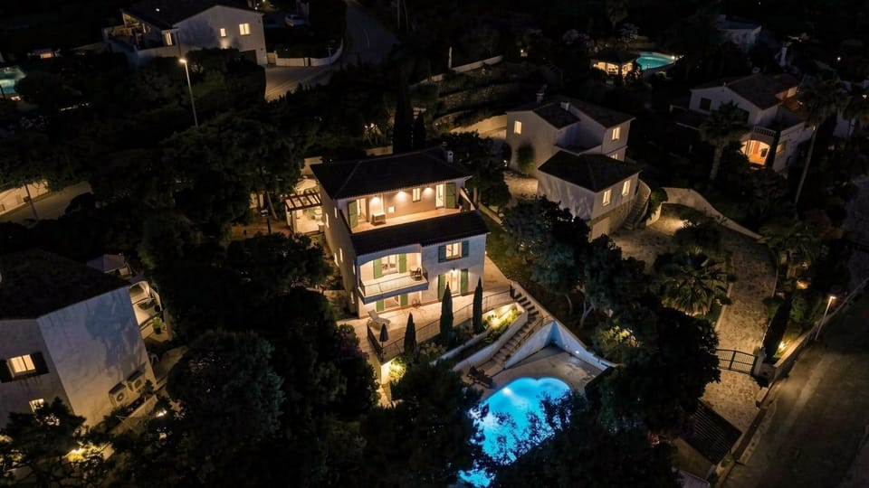 Property building, Night, Neighbourhood, Bird's eye view, Pool view