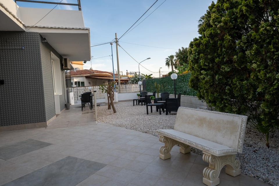 Property building, Patio, Day, View (from property/room), Balcony/Terrace, Living room, Seating area, Dining area