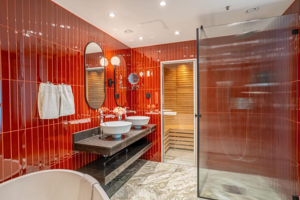 Shower, Sauna, Bathroom, towels