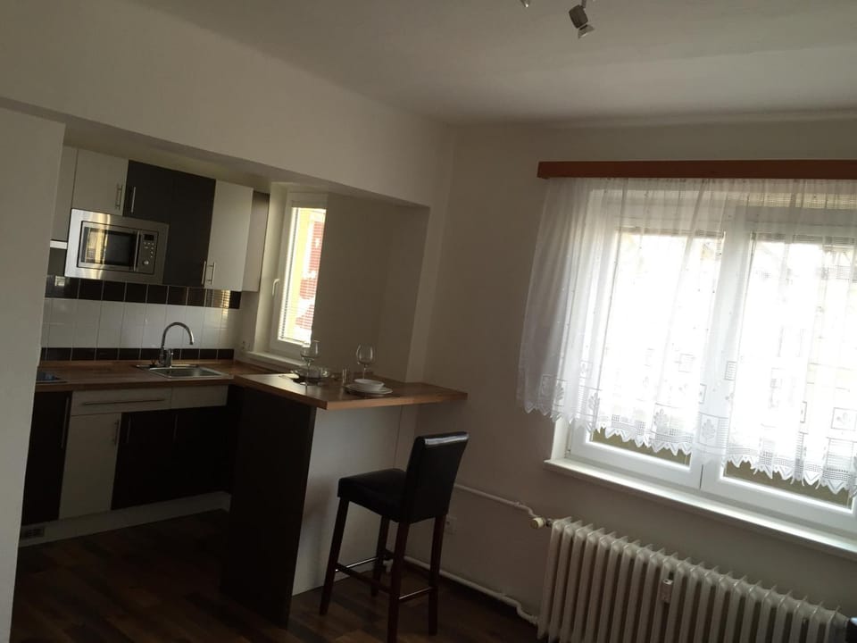 Shower, Toilet, Patio, Bathroom, Kitchen or kitchenette, Dining area