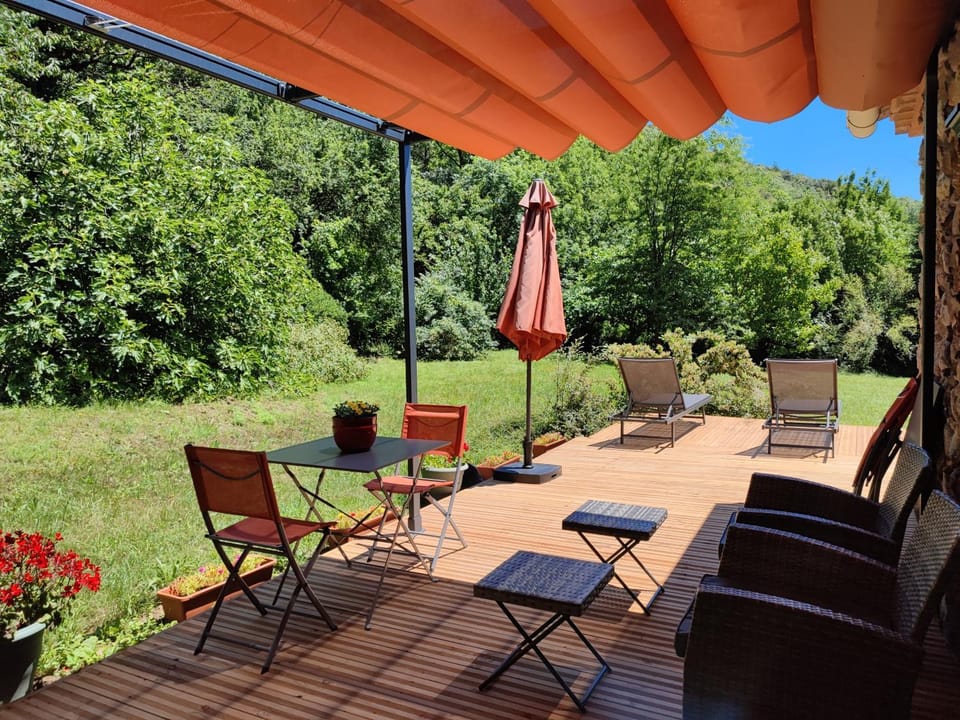 Patio, Garden view, sunbed