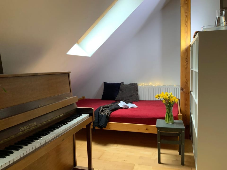 Bed, Living room, Photo of the whole room, Seating area, Bedroom