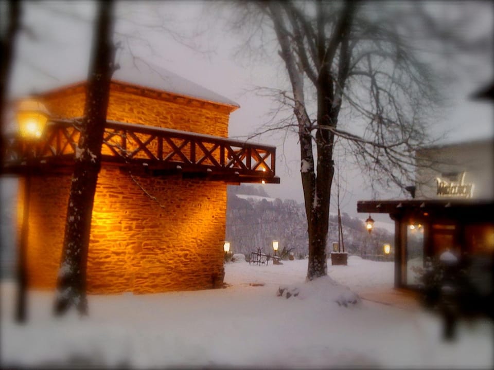 Property building, Night, Winter