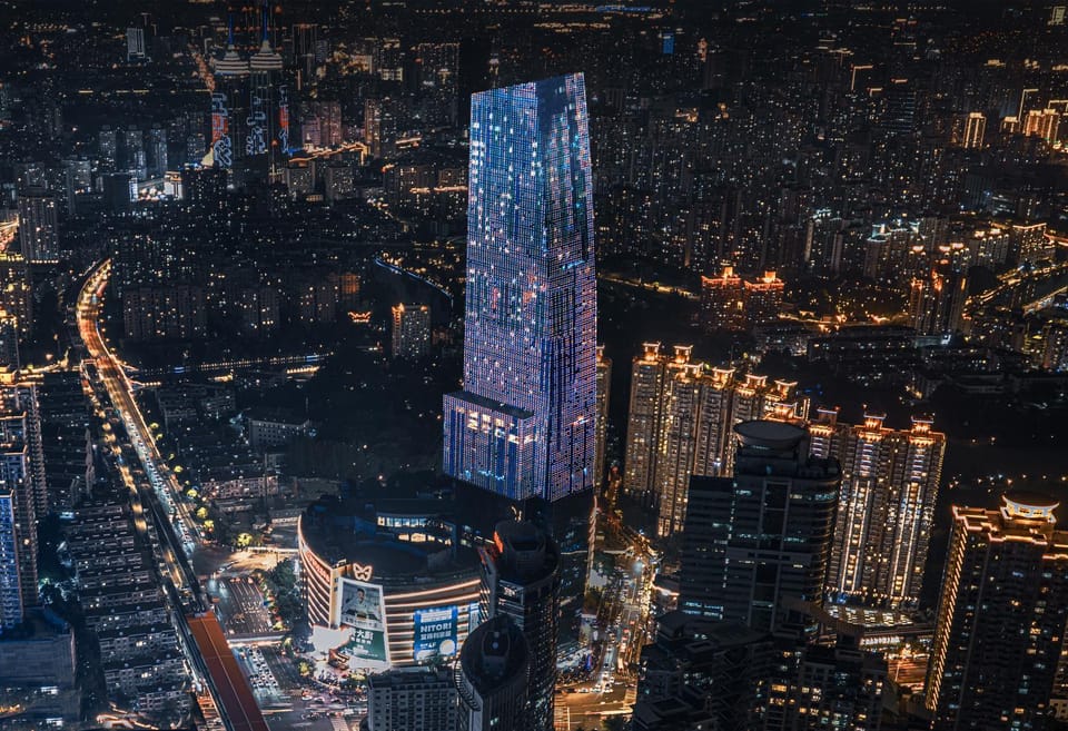 Property building, Night, Bird's eye view