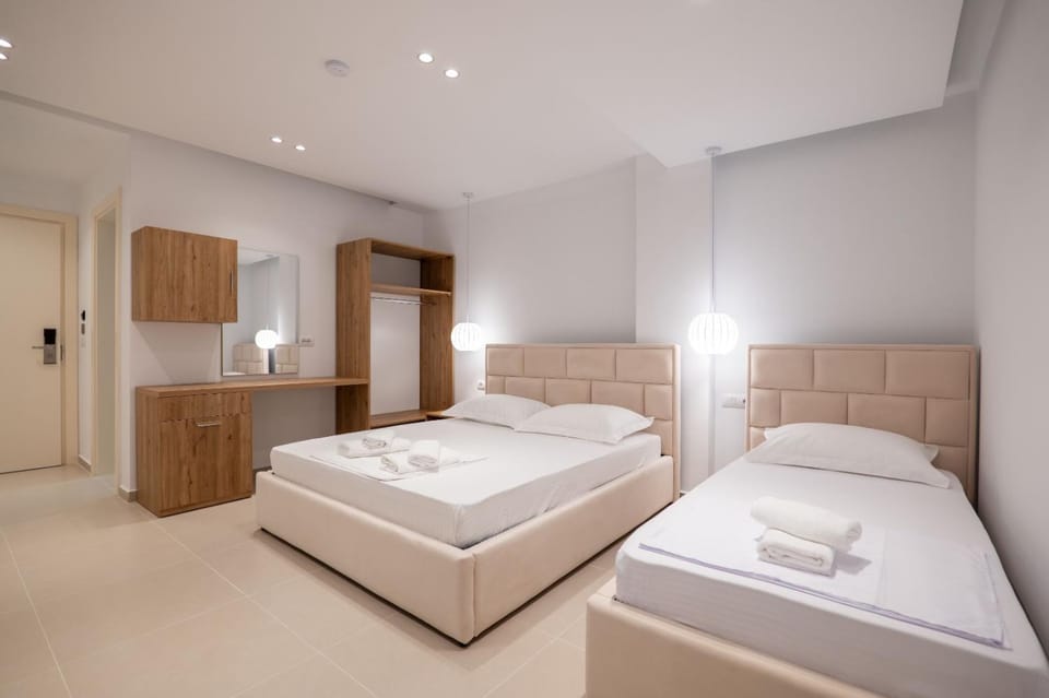 Bed, Photo of the whole room, Bedroom, towels, wardrobe