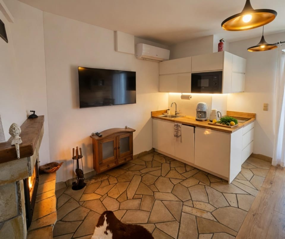 fireplace, kitchen, air conditioner