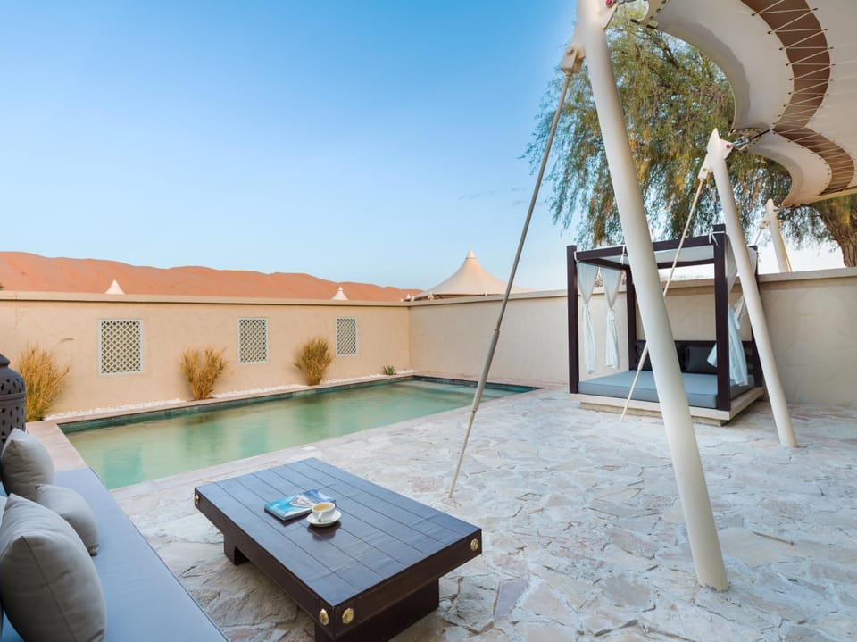 View (from property/room), Living room, Swimming pool