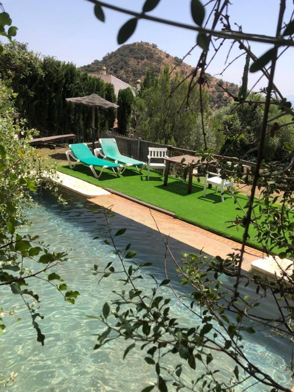 Day, Natural landscape, Garden, Garden view, Mountain view, Pool view, Swimming pool, sunbed