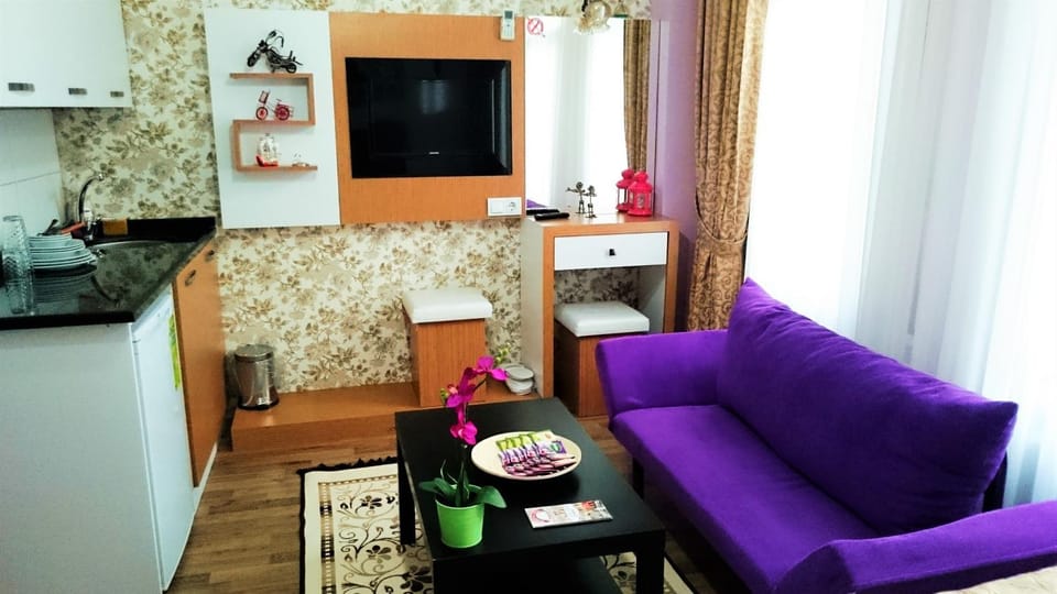 TV and multimedia, Coffee/tea facilities, Kitchen or kitchenette, Photo of the whole room, air conditioner