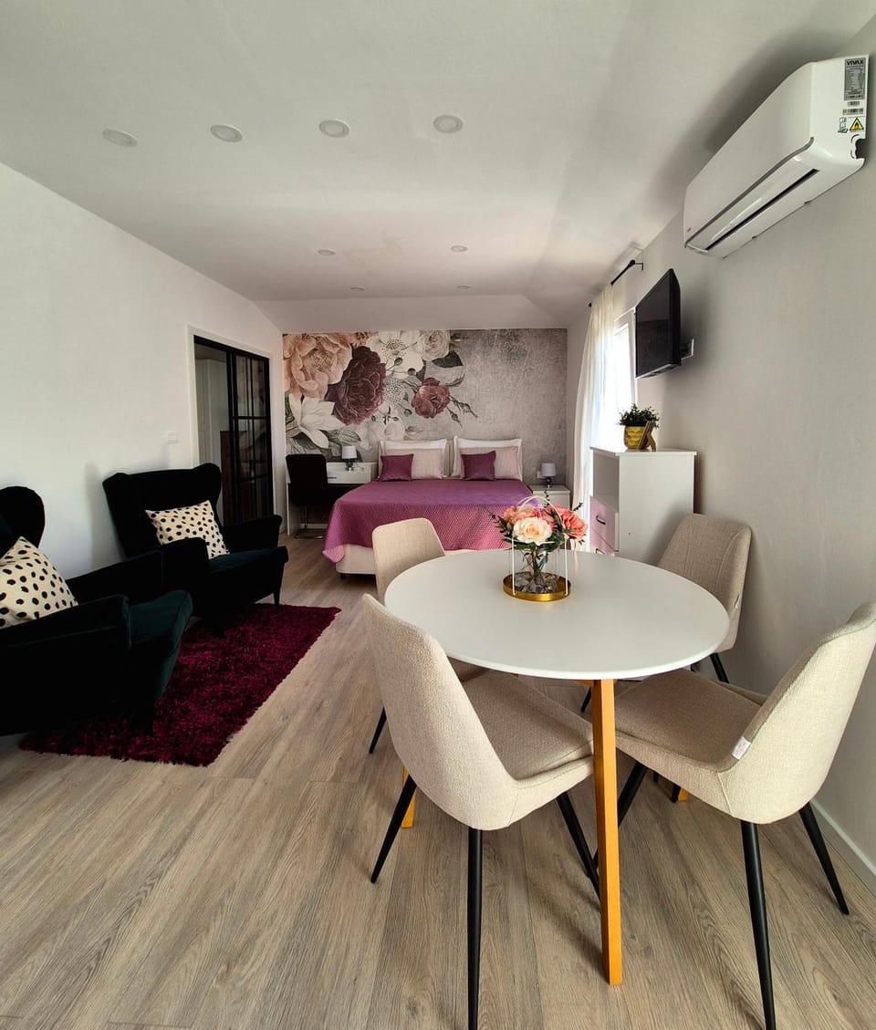 Bed, TV and multimedia, Living room, Seating area, Dining area, Bedroom, air conditioner