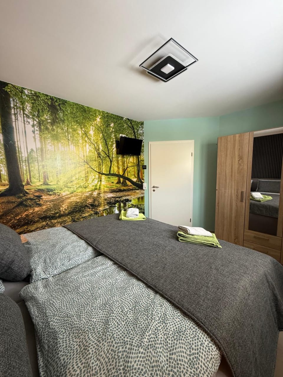 Bed, TV and multimedia, Photo of the whole room, Evening entertainment, Bedroom