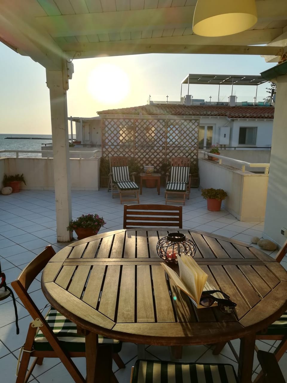 Balcony/Terrace, Dining area, Sea view, Sunset