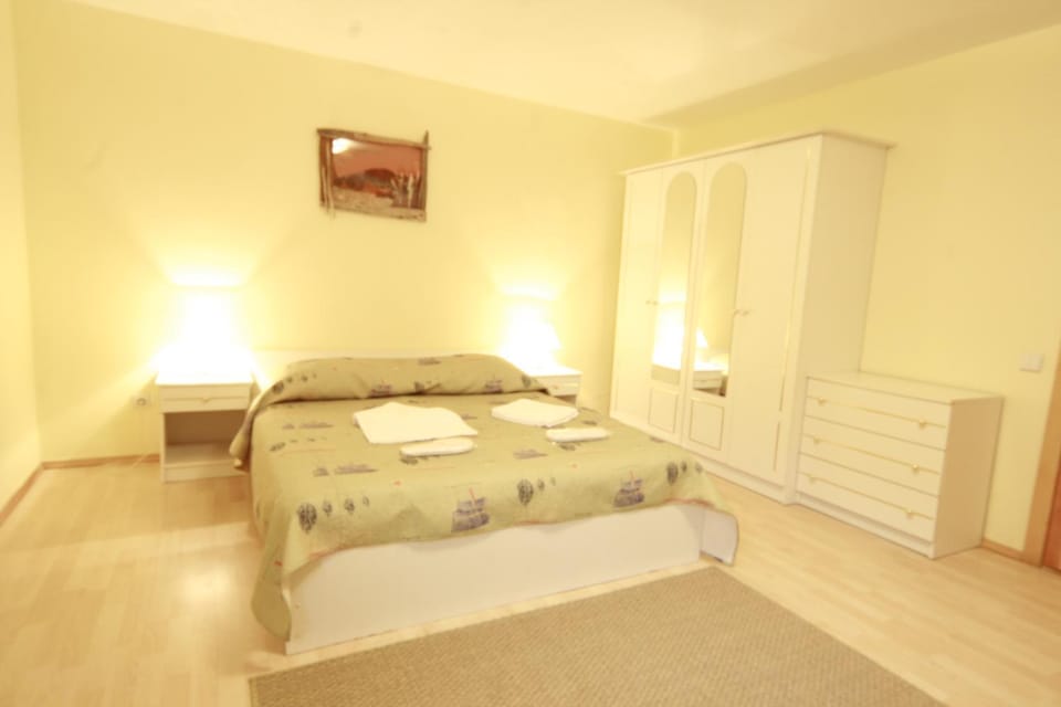 Bed, Living room, Photo of the whole room, Bedroom, towels