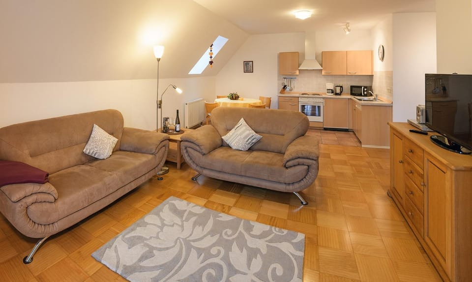 Kitchen or kitchenette, Living room, Dining area
