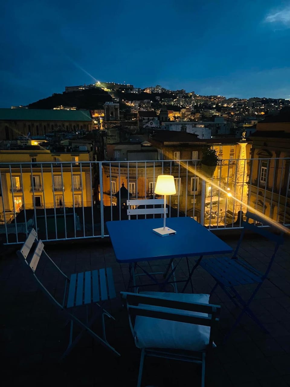 Property building, Night, View (from property/room), Balcony/Terrace, City view