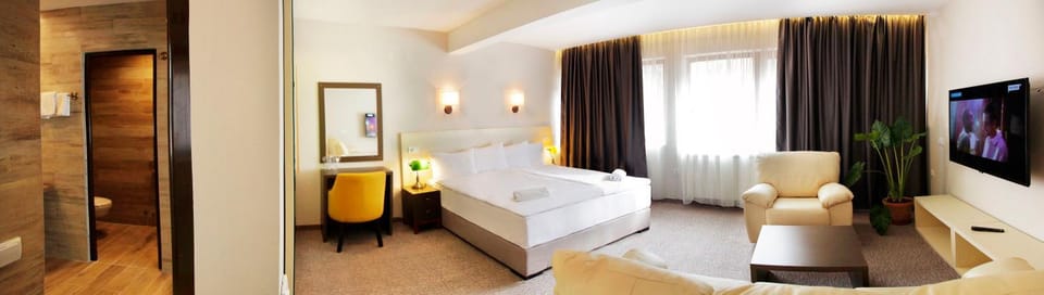 Bathroom, Seating area, Bedroom