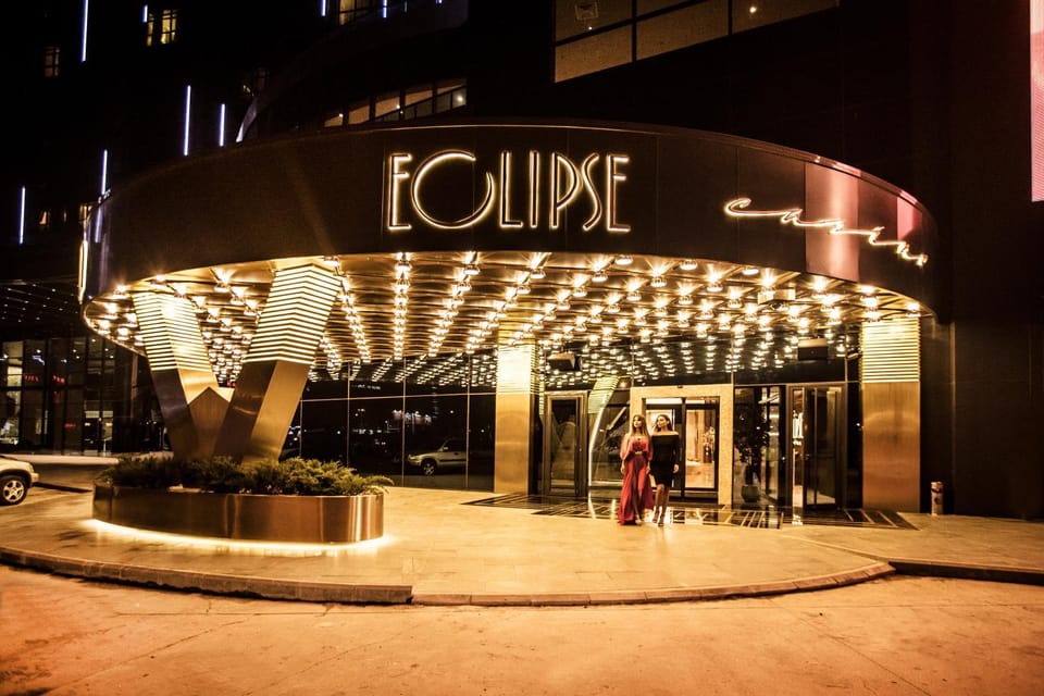 Property building, Facade/entrance, Property logo or sign, Casino