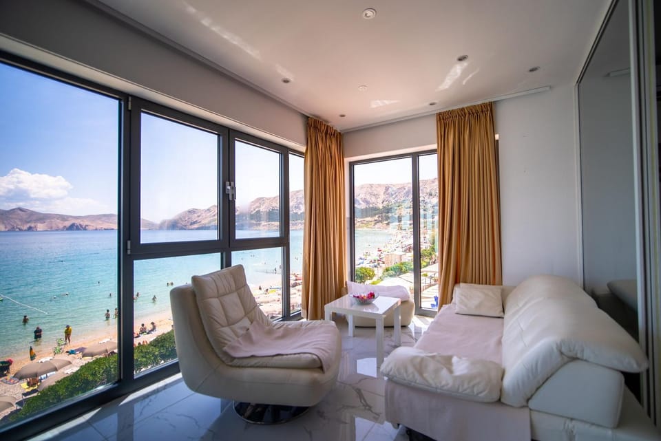 Living room, Seating area, Sea view