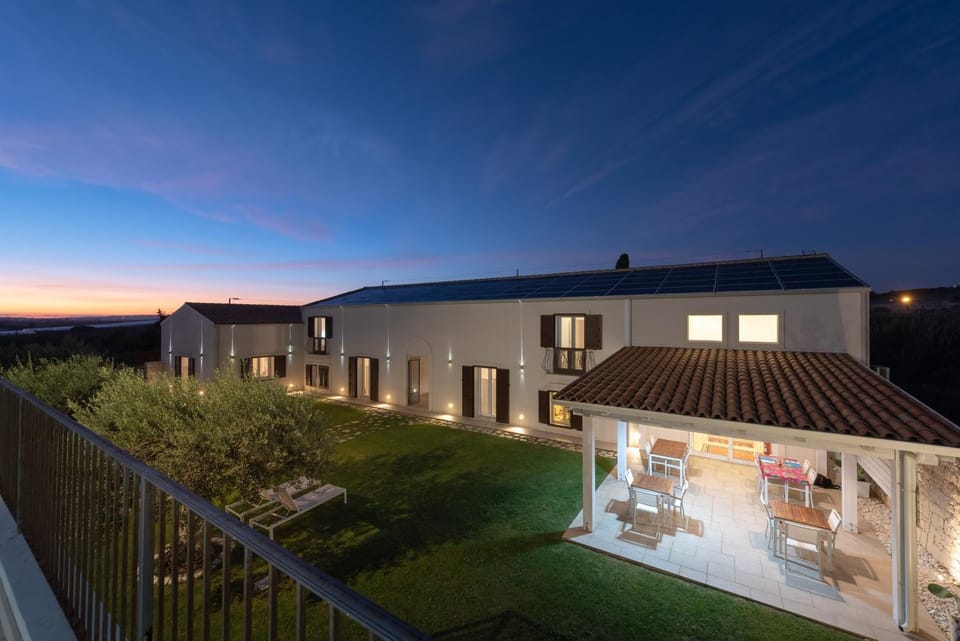 Property building, Patio, Night, Sunset