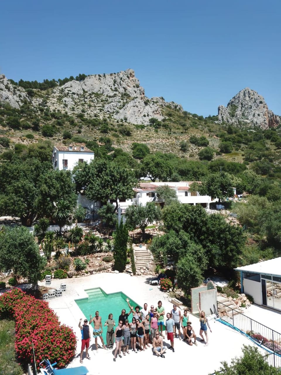 Natural landscape, Garden, Swimming pool