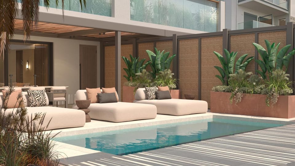 Pool view, Swimming pool, sunbed