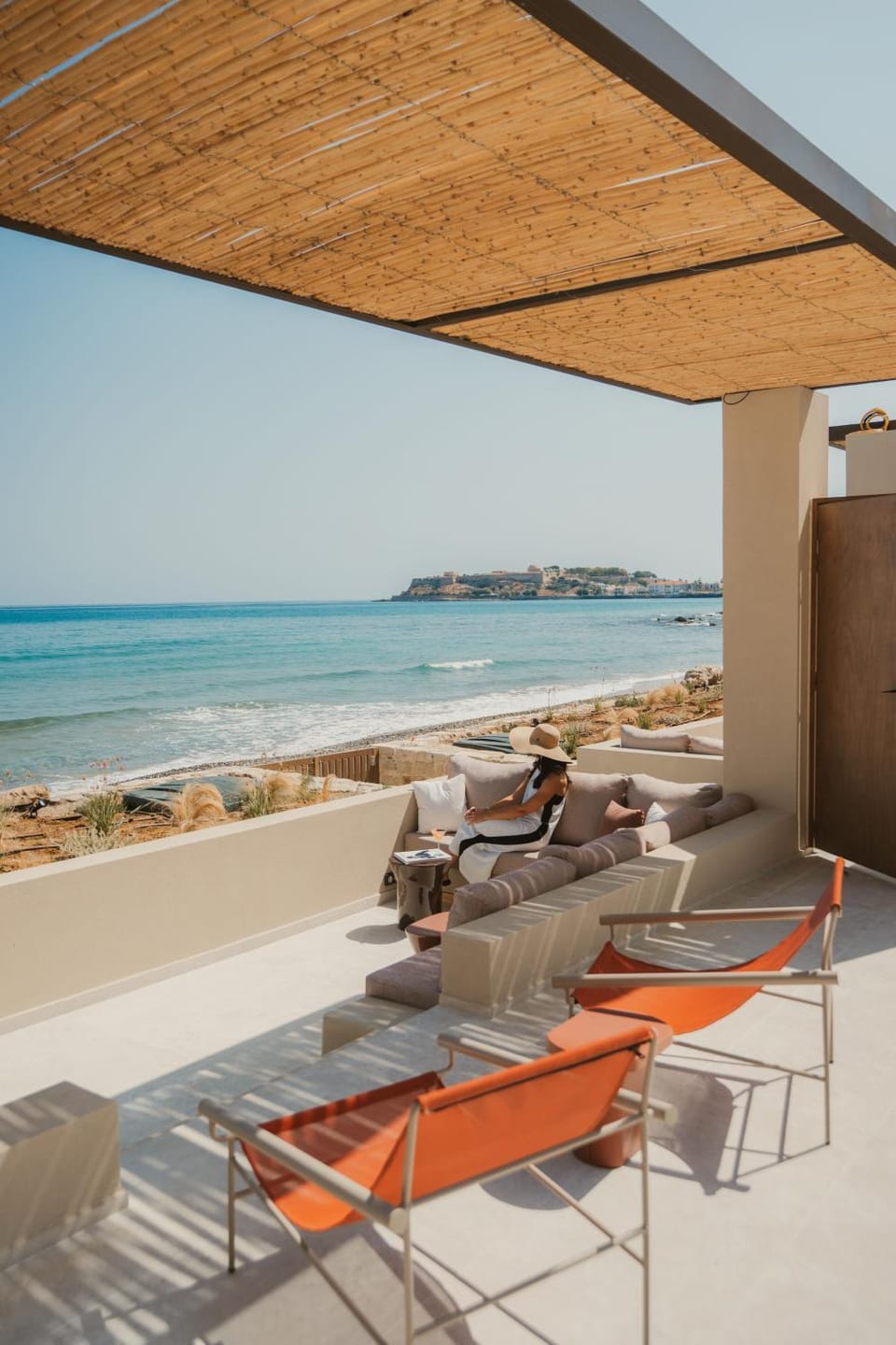 People, Natural landscape, View (from property/room), Balcony/Terrace, Seating area, Beach, Sea view