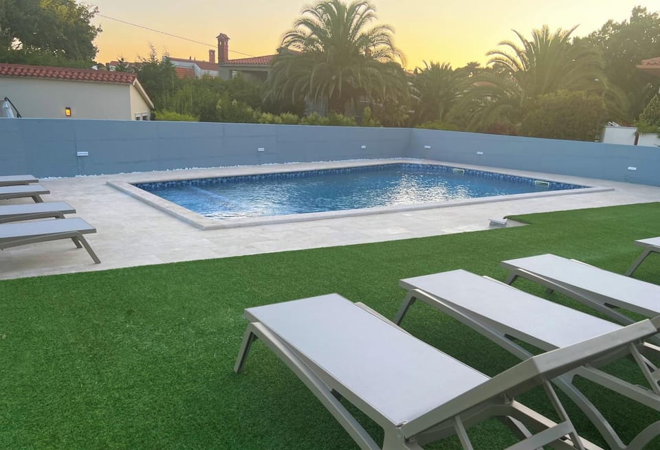 Natural landscape, Pool view, Swimming pool, sunbed