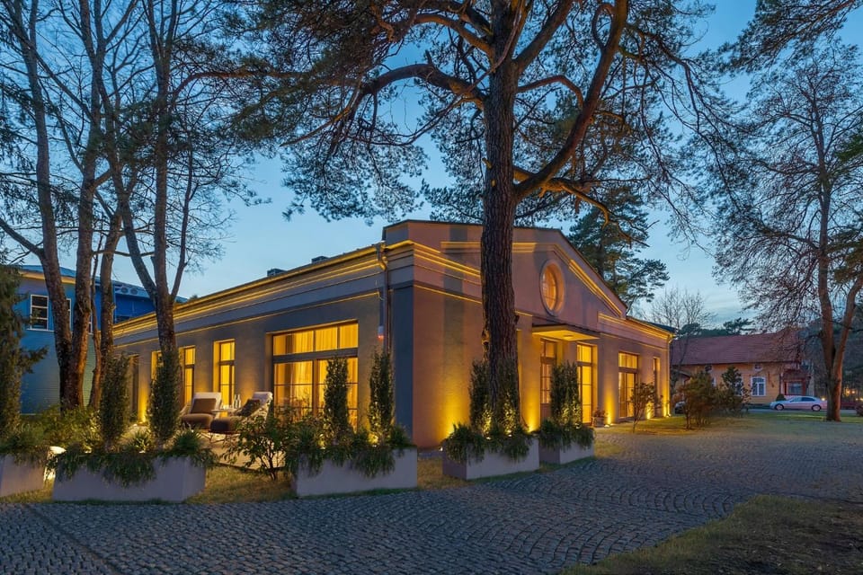 Property building, Night, Garden view