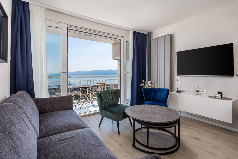 Living room, Seating area, Sea view