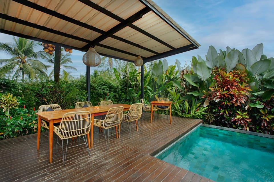 Patio, Day, Natural landscape, Garden, Garden view, Pool view, Swimming pool