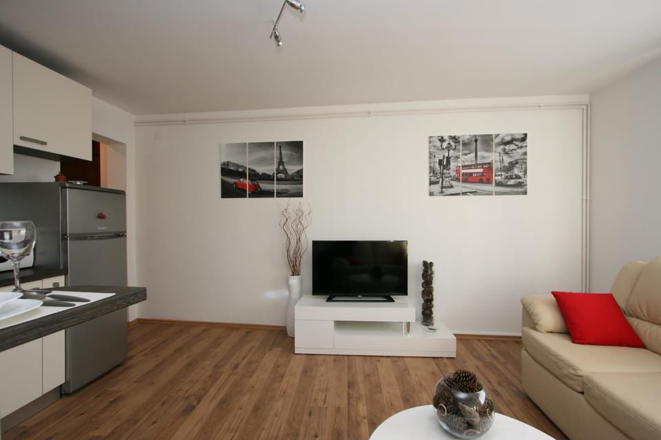 TV and multimedia, Kitchen or kitchenette, Living room, Seating area
