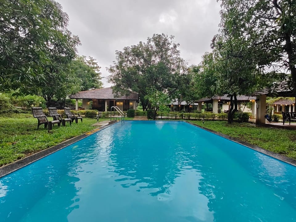 Property building, Spring, Day, Natural landscape, Garden, Garden view, Pool view, Swimming pool, Swimming pool, sunbed