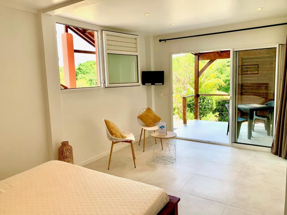 Bed, TV and multimedia, Balcony/Terrace, Photo of the whole room, Seating area, Bedroom, air conditioner