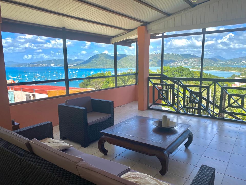 Patio, Living room, Sea view