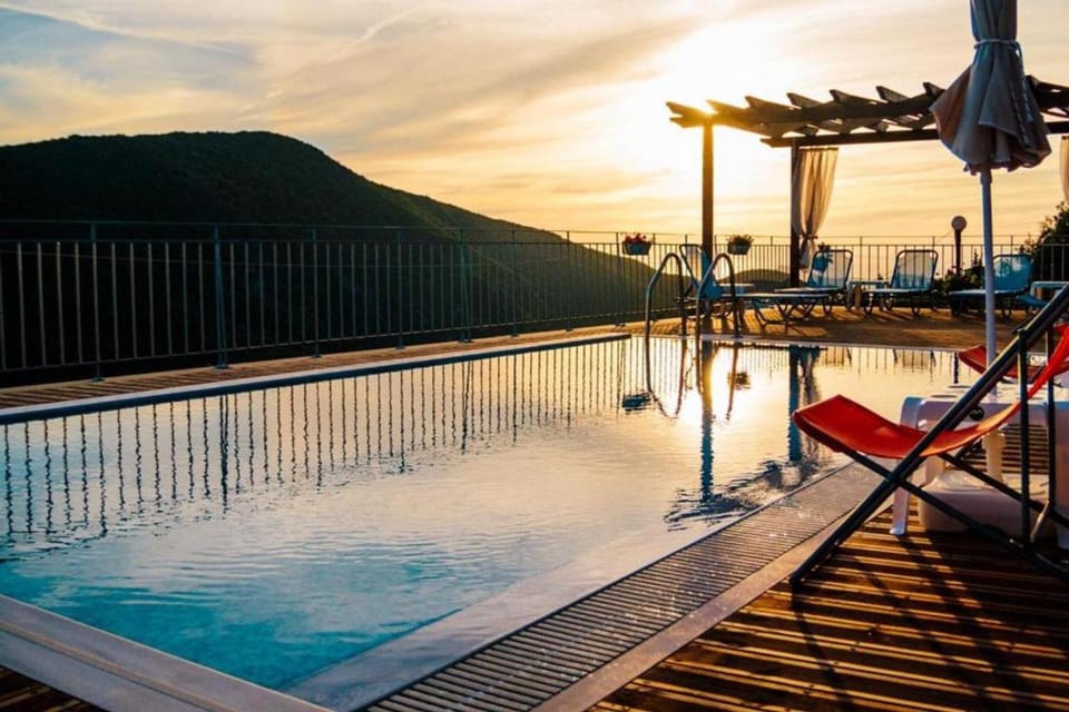 Swimming pool, Sunset