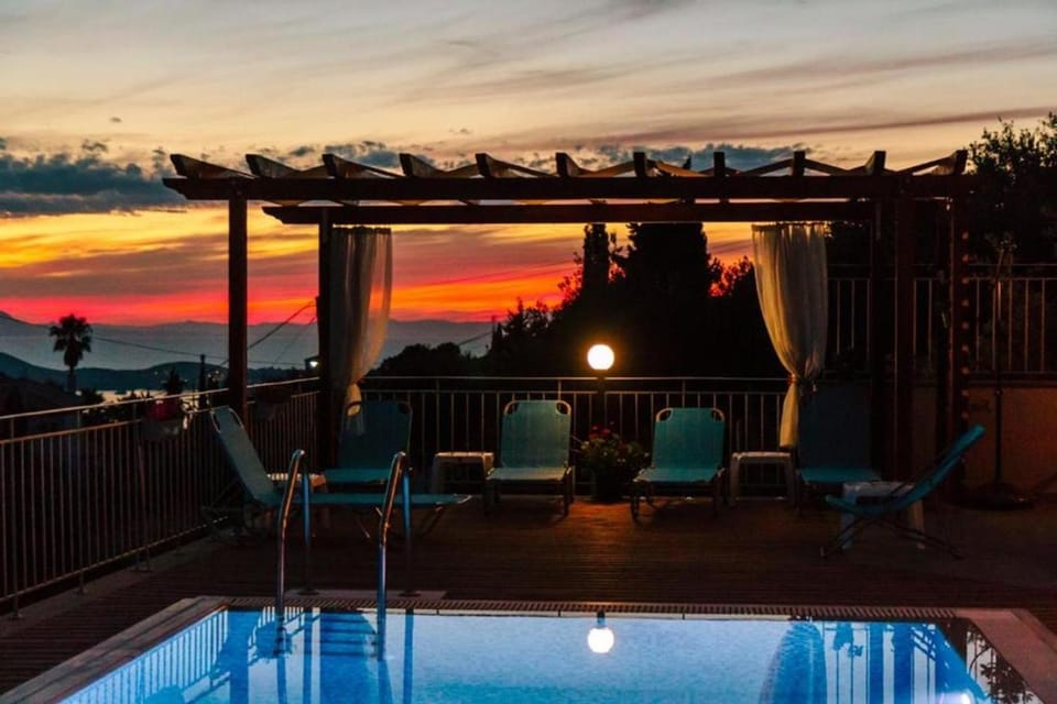 Swimming pool, Sunset