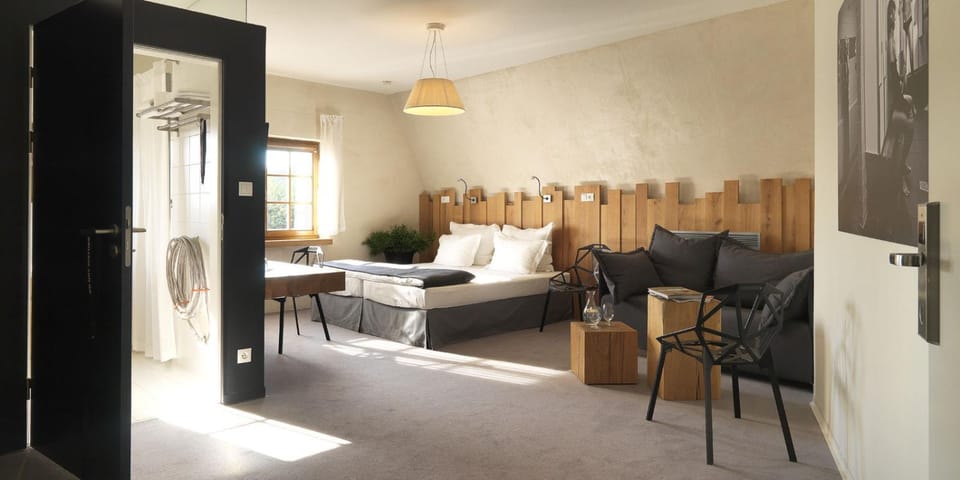 Bed, Living room, Photo of the whole room, Seating area, Bedroom