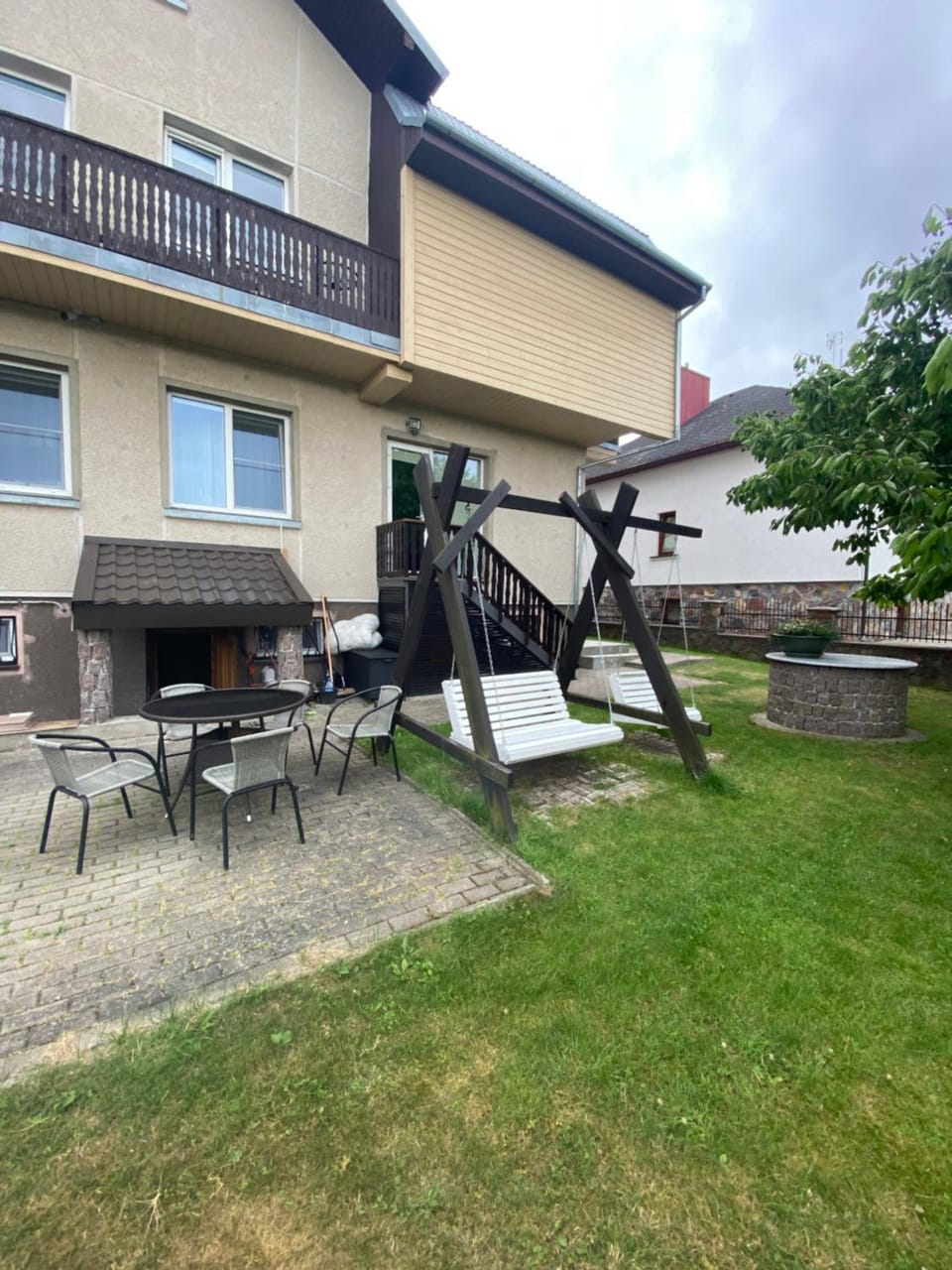 Property building, Patio, Garden, Seating area